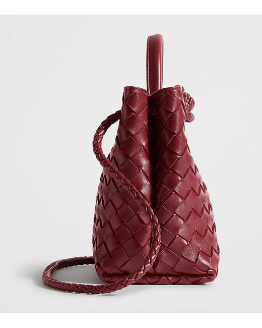 Bottega Veneta Red Small Leather Andiamo Top-Handle Bag