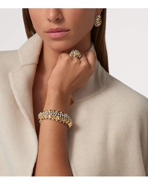 Cartier Metallic And Diamond Grain De Café Ring