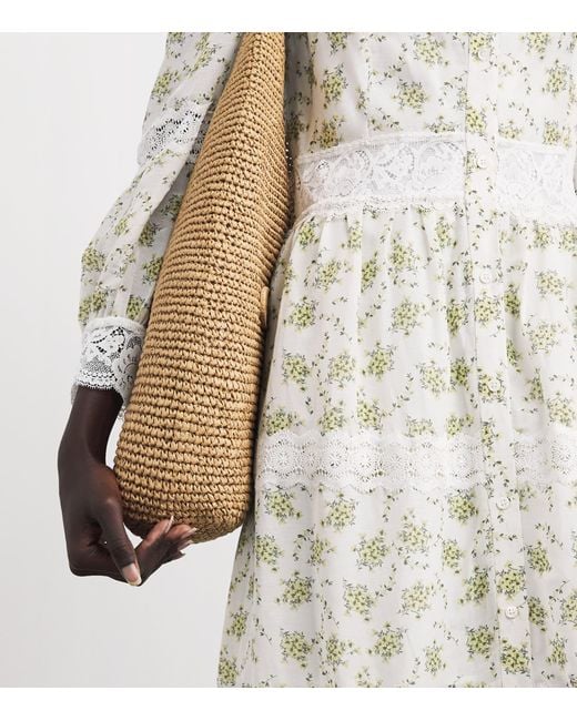 Sandro White Lace Floral Midi Dress