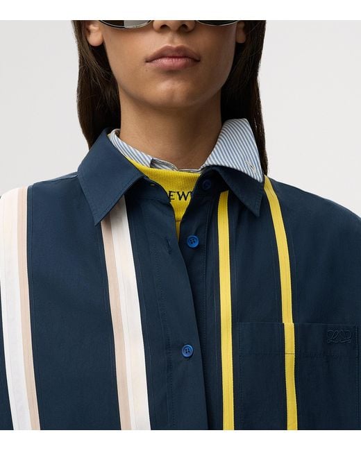 Loewe Blue Stripe Mini Shirt Dress