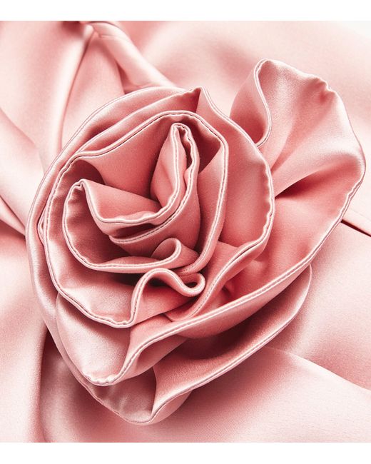 Magda Butrym Pink Asymmetric Floral Appliqué Dress