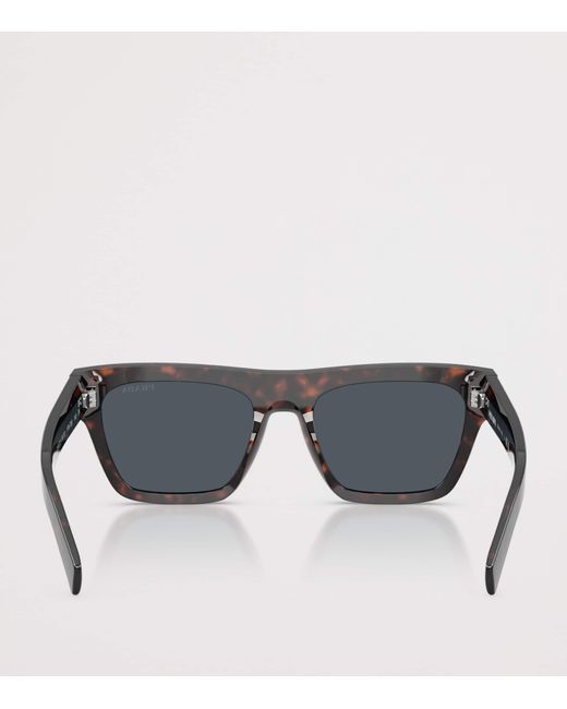 Prada Gray Acetate Rectangular Sunglasses for men