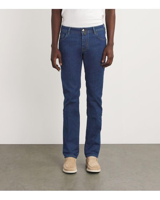Jacob Cohen Blue Crocodile-Patch Nick Slim Jeans for men