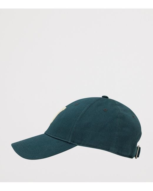 Saint Laurent Green Cotton Y Varsity Baseball Cap
