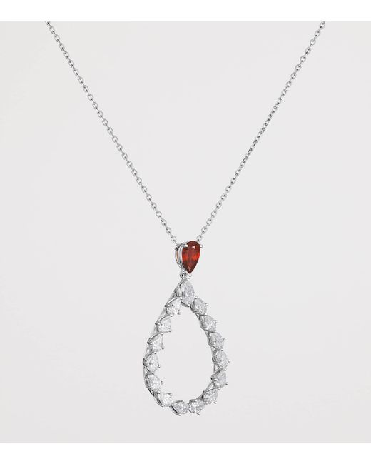 Chopard Metallic Diamond And Ruby L'Heure Du Diamant Necklace