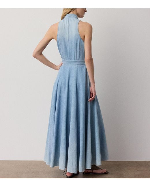 Ralph Lauren Blue Denim Peyten Midi Dress