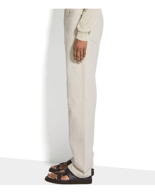 Zegna White Cotton-hemp Roccia Straight Jeans for men