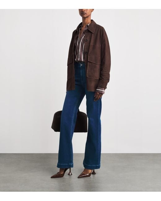 PAIGE Blue Leenah Wide-Leg Jeans