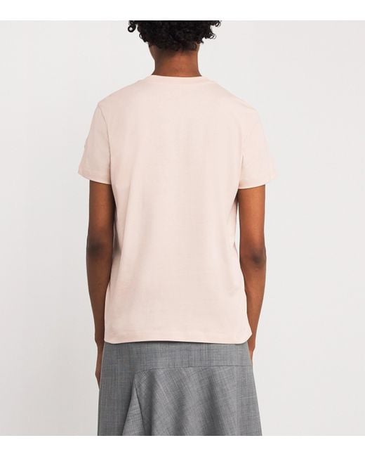 Moncler Pink Cotton Logo T-Shirt