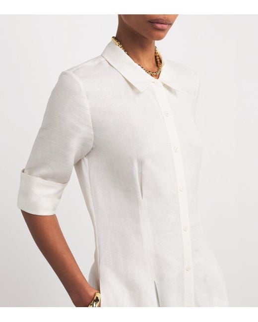 Jonathan Simkhai White Linen-Blend Claudine Midi Shirt Dress