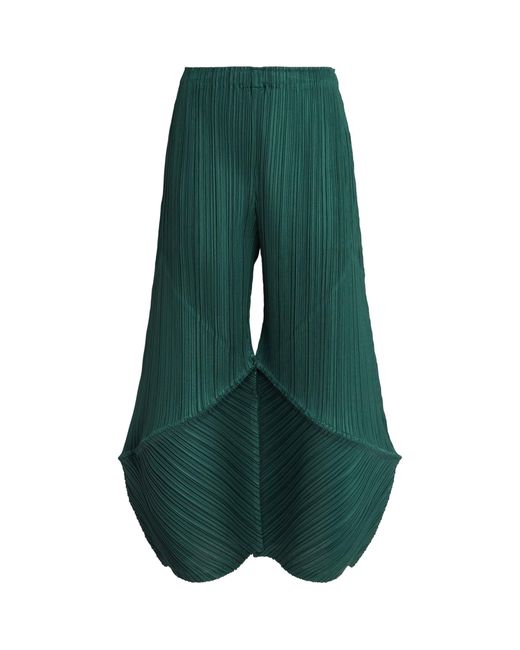 Pleats Please Issey Miyake Green Thicker Bottoms 2 Flared Trousers