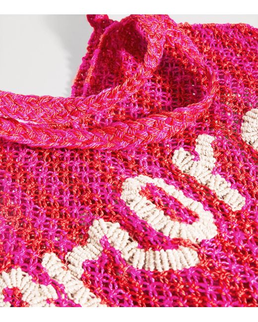 The Jacksons Pink Large Stripe Dora Amore Tote Bag
