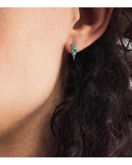 Jennifer Meyer Blue Mini And Hoop Earrings