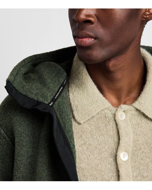 Canada Goose Green Wool-Blend Fleece Chilliwack Bomber Jacket for men