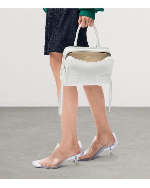 Loewe White Small Leather Amazona 180 Top-Handle Bag