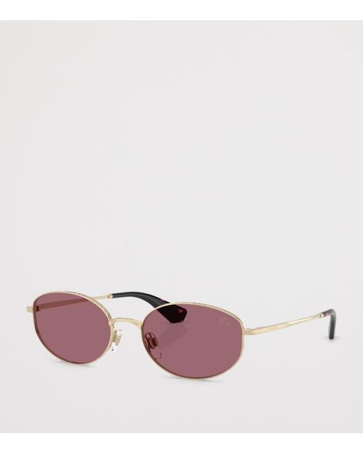 Burberry Pink Metal Be3169 Oval Sunglasses