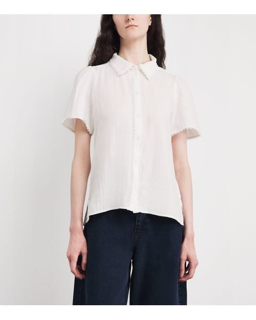 ME+EM White Cotton Cheesecloth Blouse