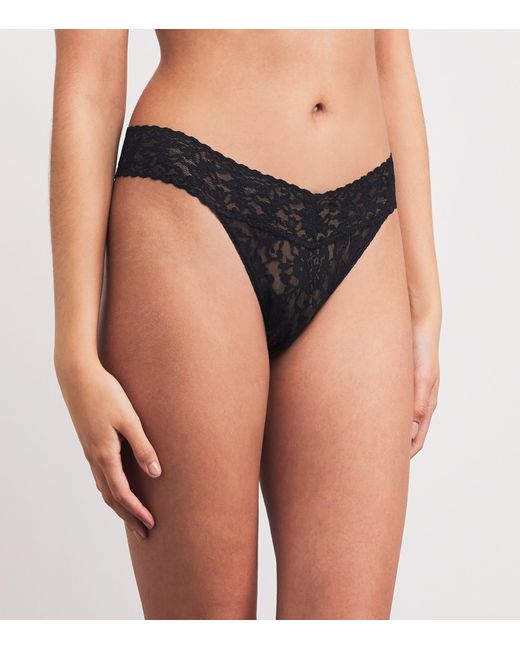 Hanky Panky Black Lace Low-Rise Thongs