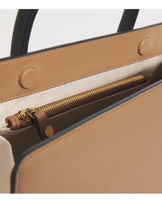 Strathberry Brown Midi Leather Tote Bag