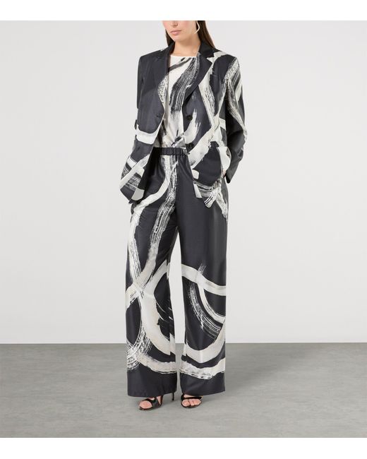Marina Rinaldi White Silk Printed Blouse