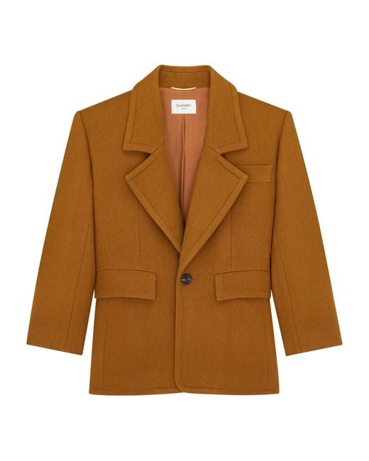 Saint Laurent Brown Wool Single-Breasted Blazer