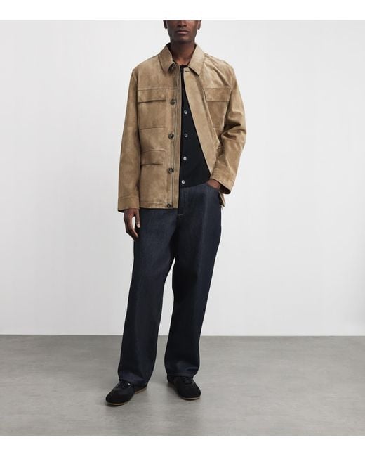 Yves Salomon Brown Suede Zip-Up Jacket for men