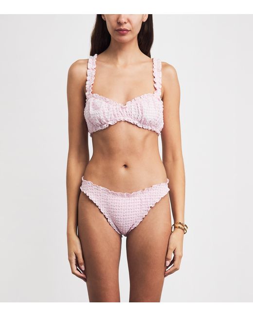 Jonathan Simkhai Pink Gingham Bikini Bottoms