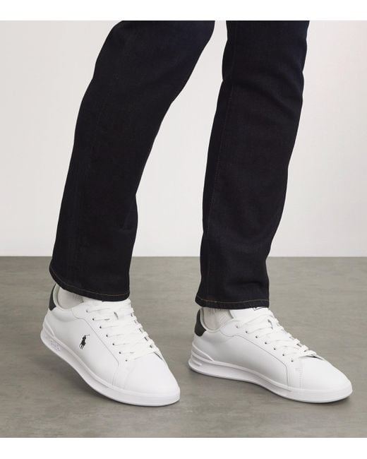 Polo Ralph Lauren White Leather Heritage Court Sneakers for men