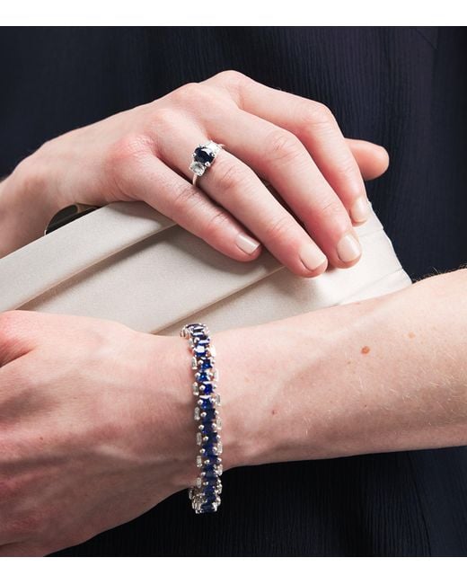 Suzanne Kalan White Diamond And Sapphire One Of A Kind Ring