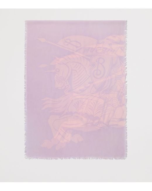 Burberry Pink Wool Wide Ekd Scarf