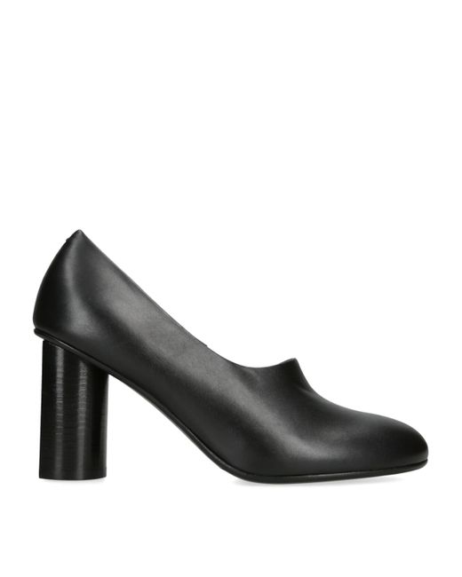 Co. Black Leather Round-Toe Pumps 85