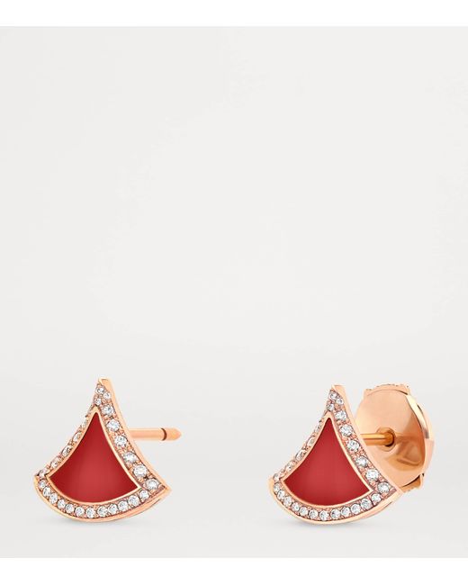 BVLGARI Red Rose, Diamond And Carnelian Divas’ Dream Earrings