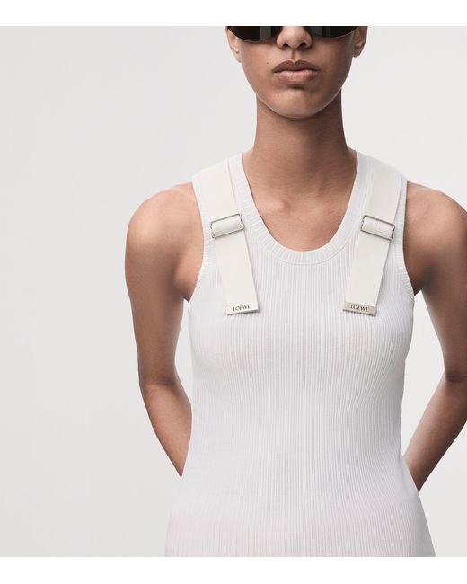 Loewe White Embellished Tank Top