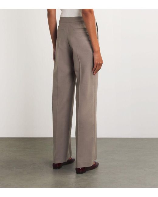 Claudie Pierlot Gray Wool-blend Straight Trousers