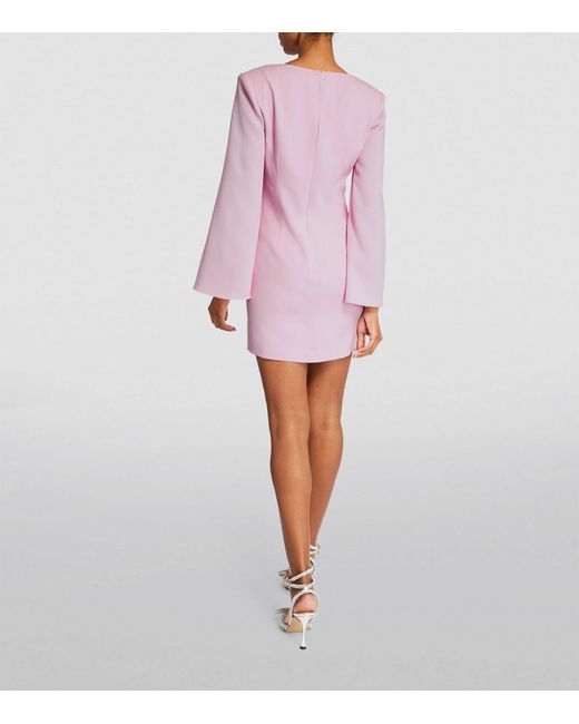 Roland Mouret Pink Long-sleeve Mini Dress