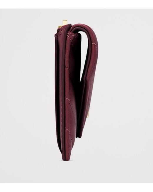 Saint Laurent Purple Lambskin Cassandre Fragments Flap Card Holder