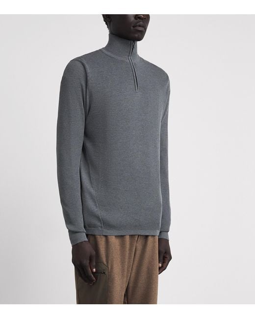 Sease Gray Wool Waffle-Knit Sweater
