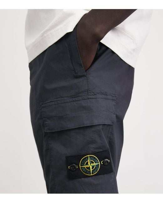 Stone Island Blue Stretch-Cotton Tela Bermuda Shorts for men