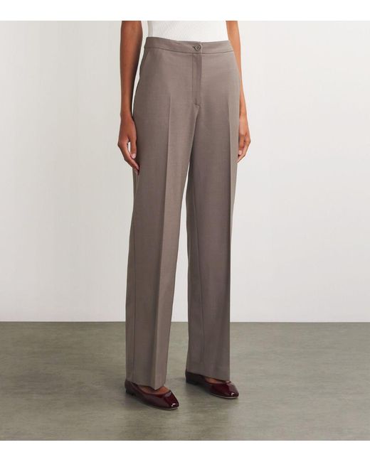 Claudie Pierlot Gray Wool-blend Straight Trousers