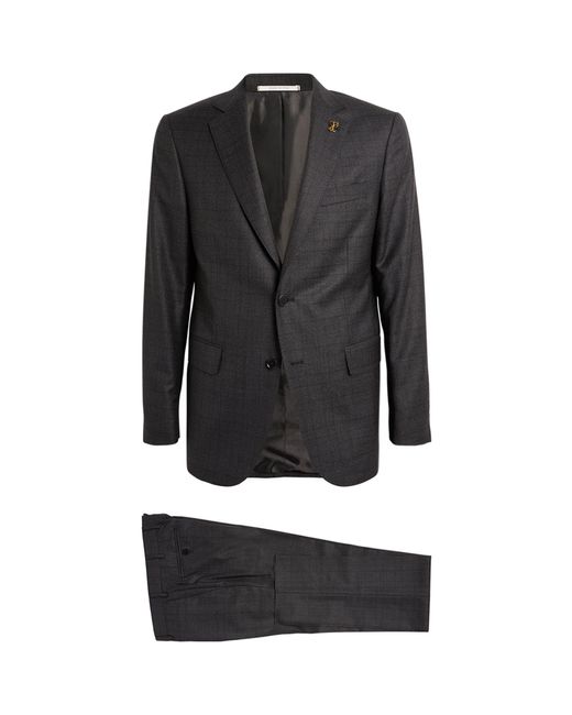 Pal Zileri Black Wool Check 2-piece Suit for men