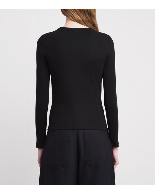 ME+EM Black Stretch-Cotton Ribbed Ultimate T-Shirt