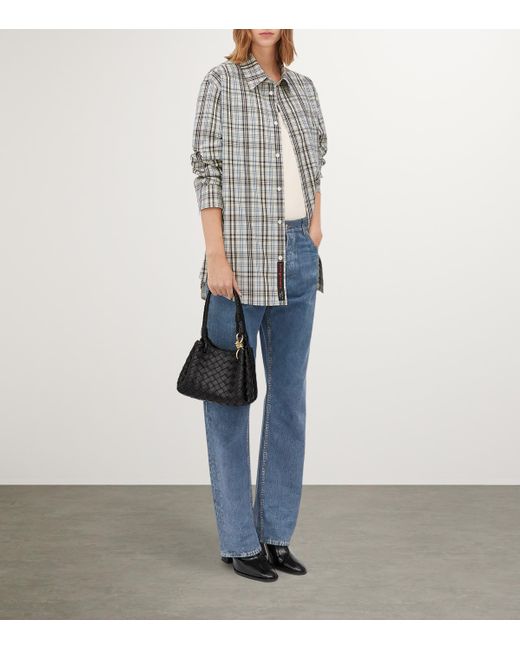 Bottega Veneta Black Small Leather Parachute Shoulder Bag