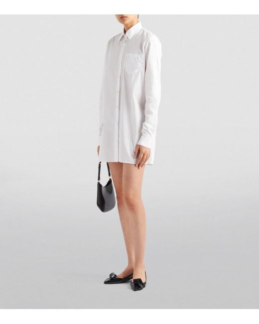 ワンピース PRADA WHITE COTTON REVERSIBILE MINI DRESS Prada Re-Nylon Reversible Mini Dress | White | FARFETCH CA