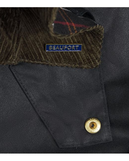 Barbour Black Waxed Cotton Icons Beaufort Jacket for men