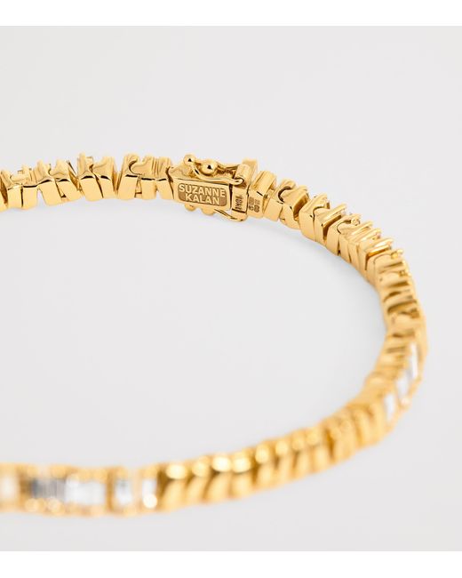 Suzanne Kalan Natural And Diamond Golden Mini Id Tennis Bracelet