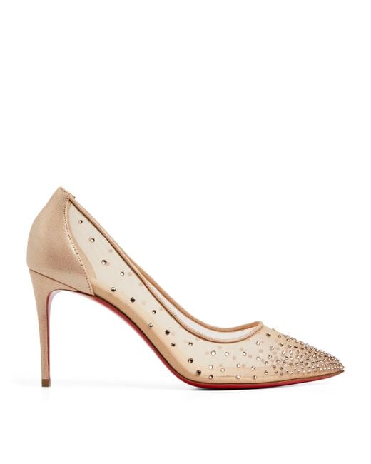 Christian Louboutin Natural Follies Strass Suede Pumps 85