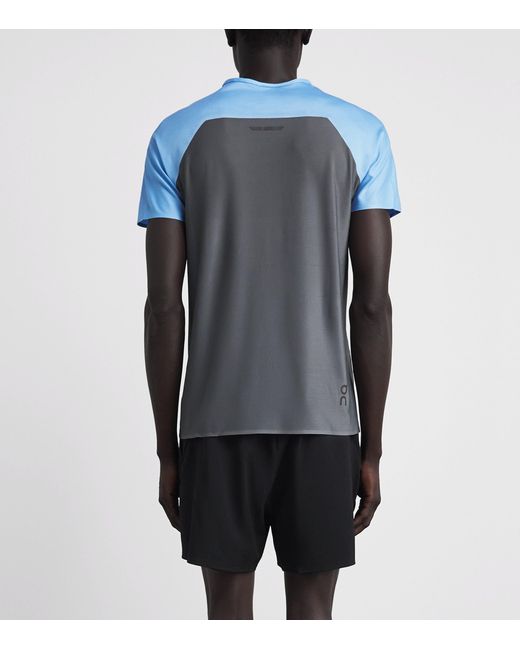 On Shoes Blue Performance T-Shirt for men