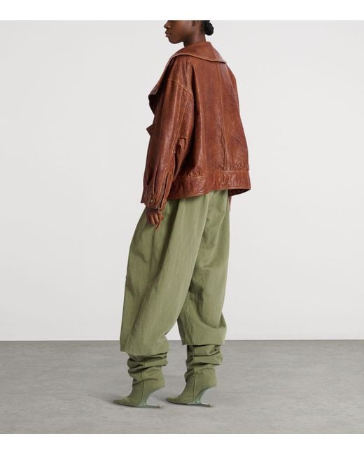 Balmain Brown Lambskin Bomber Jacket