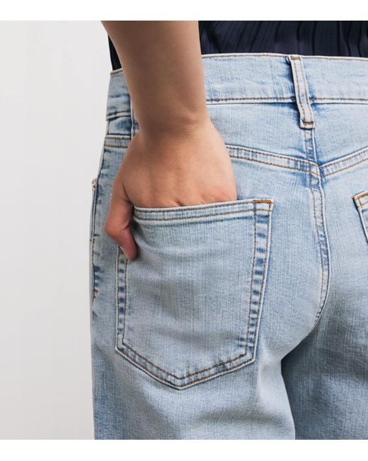 FRAME Blue Le Slim Palazzo Wide-Leg Jeans