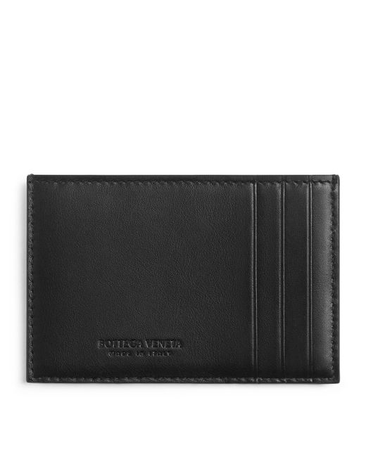 Bottega Veneta Black Leather Intreccio Card Holder